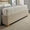 Roller Premium Upholstered Bed in Suede - Oak Inside