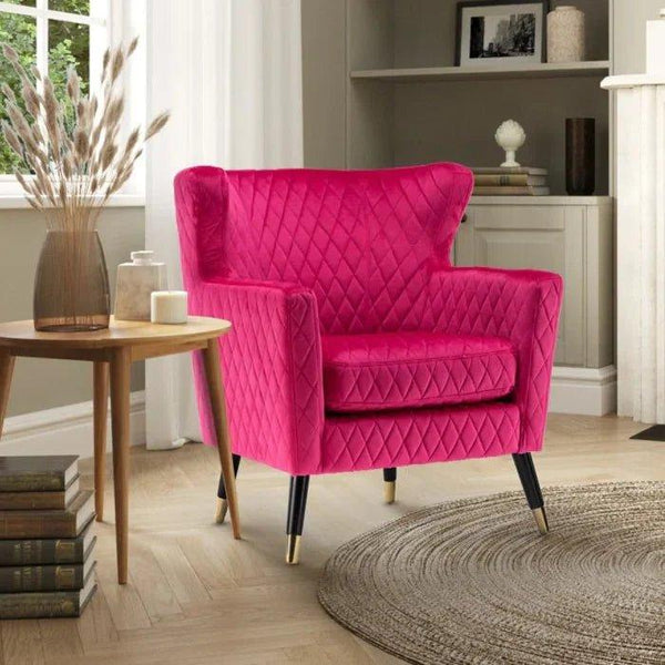 Rome Luxury Accent Chair In Suede - Oak Inside