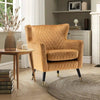 Rome Luxury Accent Chair In Suede - Oak Inside