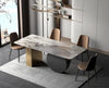 Roundly Luxury Dinning Table Set In Stainless Steel 304 - Oak Inside