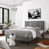 Seraphic Luxury Upholstered Bed Without Storage In Suede - Oak Inside