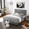 Seraphic Luxury Upholstered Bed Without Storage In Suede - Oak Inside