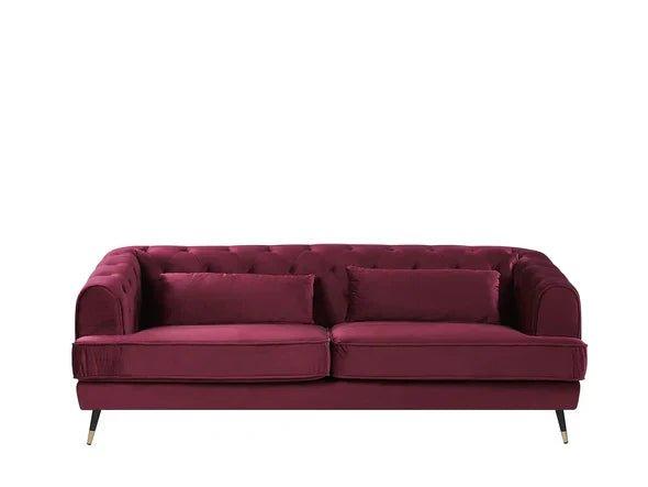 Sletta Luxury Chesterfield Sofa Set in Suede - Oak Inside