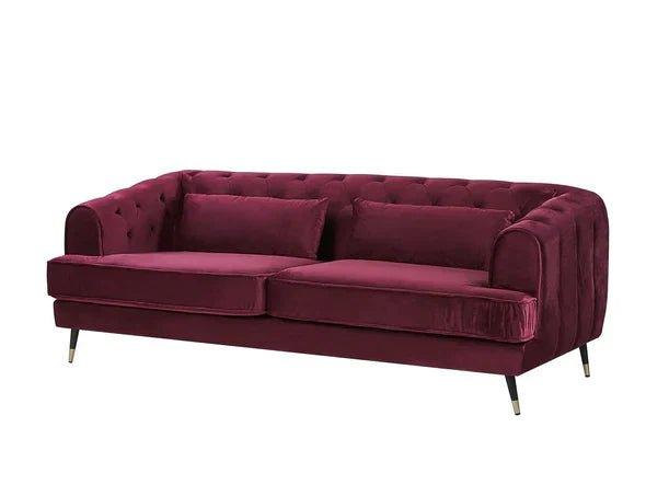 Sletta Luxury Chesterfield Sofa Set in Suede - Oak Inside