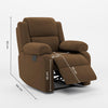 Soul Upholstered 1 Seater Recliner In Suede - Oak Inside