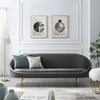 Subline Luxury Mid - Century Sofa In Suede - Oak Inside