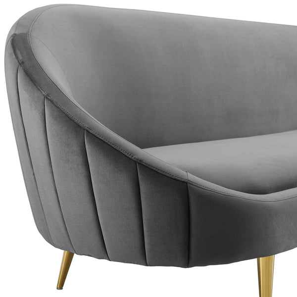 Subline Luxury Mid - Century Sofa In Suede - Oak Inside