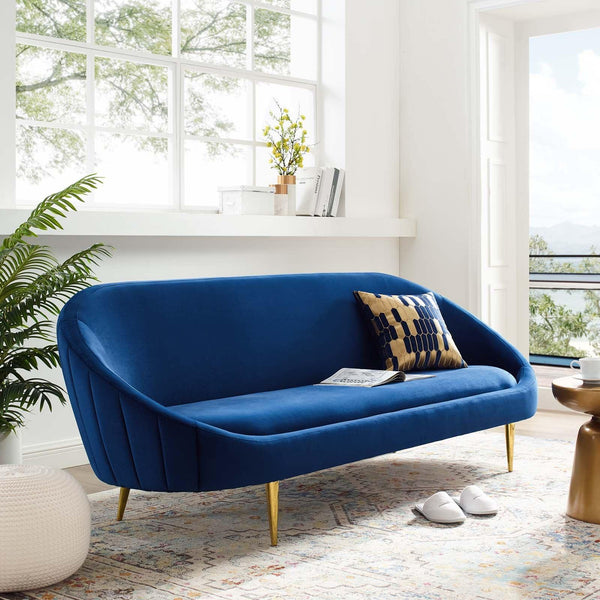 Subline Luxury Mid - Century Sofa In Suede - Oak Inside