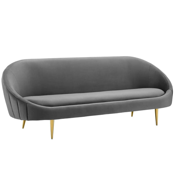 Subline Luxury Mid - Century Sofa In Suede - Oak Inside