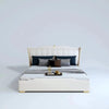 Superb Luxury Upholstered Bed in Leatherette - Oak Inside