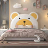 Teddy Bear Luxury Upholstered Kids Bed In Leatherette - Oak Inside