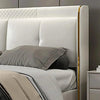 Tony Luxury Upholstered Bed in Leatherette - Oak Inside