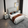 Trilif Luxury Upholstered Bed in Leatherette - Oak Inside