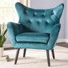 Tufted Luxury Accent Chair In Suede - Oak Inside