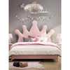 Tulip Upholstered Kids Bed Without Storage in Suede - Oak Inside