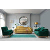 Turkish Arm Luxury Chesterfield Sofa Set in Suede - Oak Inside