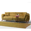 Turkish Arm Luxury Chesterfield Sofa Set in Suede - Oak Inside