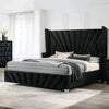 Umrao Premium Upholstered Bed in Suede - Oak Inside