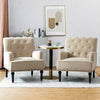 Umrao Tufted Luxury Accent Chair In Suede - Pack Of 2 - Oak Inside