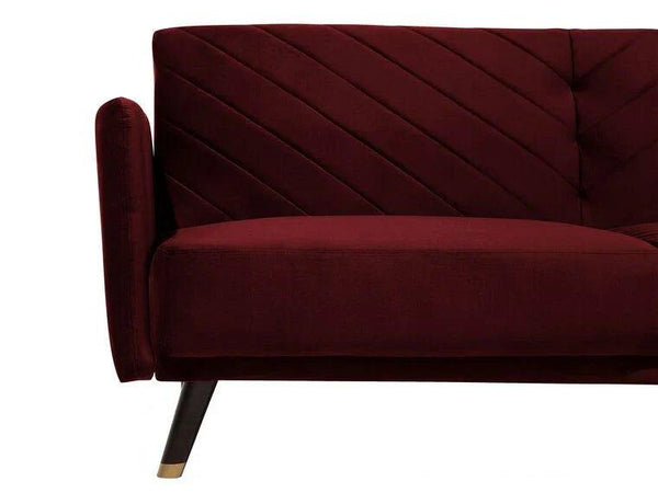 Uniline Luxury Mid - Century Sofa In Suede - Oak Inside