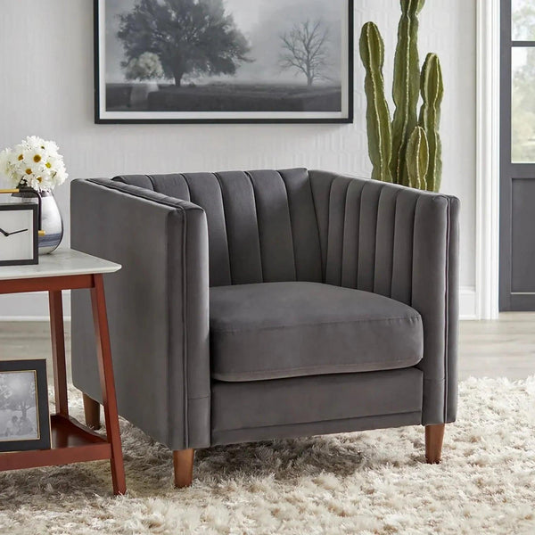 Uniline Pro Luxury Mid - Century Sofa In Suede - Oak Inside