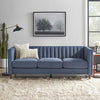 Uniline Pro Luxury Mid - Century Sofa In Suede - Oak Inside