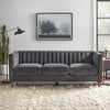 Uniline Pro Luxury Mid - Century Sofa In Suede - Oak Inside