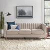 Uniline Pro Luxury Mid - Century Sofa In Suede - Oak Inside