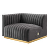 Unline Luxury Sectional Sofa in Suede - Oak Inside