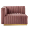 Unline Luxury Sectional Sofa in Suede - Oak Inside