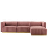 Unline Luxury Sectional Sofa in Suede - Oak Inside