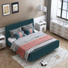 Unline Luxury Upholstered Bed Without Storage In Suede - Oak Inside