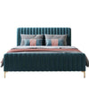 Unline Luxury Upholstered Bed Without Storage In Suede - Oak Inside