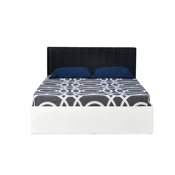 Unline Wood Luxury Upholstered Bed in Leatherette - Oak Inside