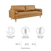 Valour Luxury Sofa Set in Leatherette - Oak Inside