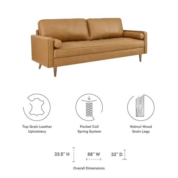 Valour Luxury Sofa Set in Leatherette - Oak Inside