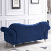 Victory Luxury Chesterfield Sofa Set in Suede - Oak Inside