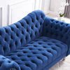 Victory Luxury Chesterfield Sofa Set in Suede - Oak Inside