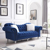 Victory Luxury Chesterfield Sofa Set in Suede - Oak Inside