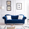 Victory Luxury Chesterfield Sofa Set in Suede - Oak Inside