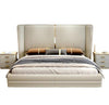 Vitara Luxury Upholstered Bed in Leatherette - Oak Inside