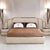 Vivo Premium Upholstered Bed With Side Tables in Suede - Oak Inside