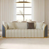 Western Luxury Sofa Set in Leatherette - Oak Inside