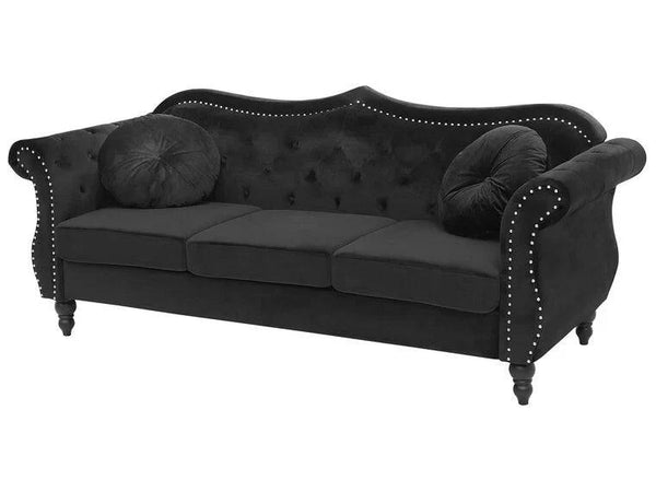 Wills Luxury Chesterfield Sofa Set in Suede - Oak Inside