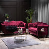 Wills Luxury Chesterfield Sofa Set in Suede - Oak Inside