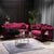 Wills Luxury Chesterfield Sofa Set in Suede - Oak Inside