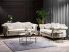 Wills Luxury Chesterfield Sofa Set in Suede - Oak Inside