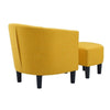 Yollo Luxury Accent Chair With Stool In Suede - Oak Inside