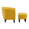 Yollo Luxury Accent Chair With Stool In Suede - Oak Inside