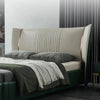 Yollo Luxury Upholstered Bed in Leatherette - Oak Inside